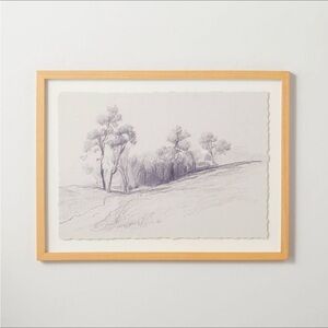 18"x24" Hillside Sketch Framed Wall Art Black/White - Hearth & Hand Magnolia